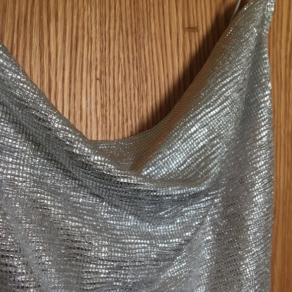 PROM/ FORMAL Metallic, Shimmery Cross Strap Dress - Picture 3 of 7